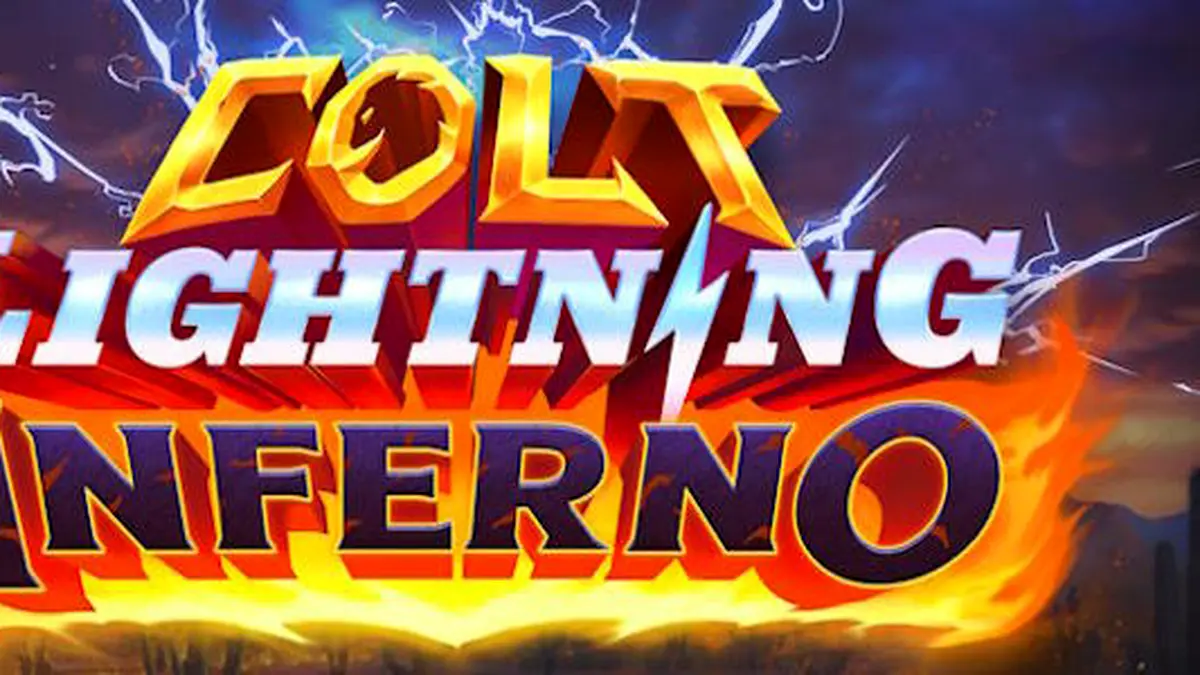 Visual dramatis dari slot Colt Lightning Inferno dengan elemen api dan petir